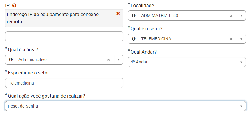 Chamado senha VPN